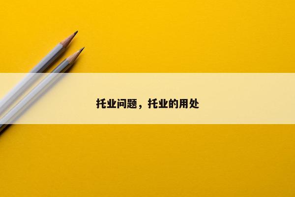 托业问题，托业的用处