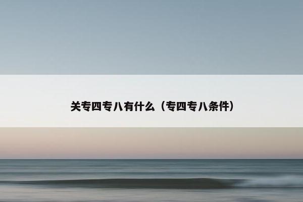 关专四专八有什么（专四专八条件）