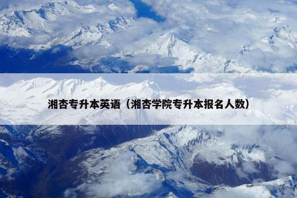 湘杏专升本英语（湘杏学院专升本报名人数）