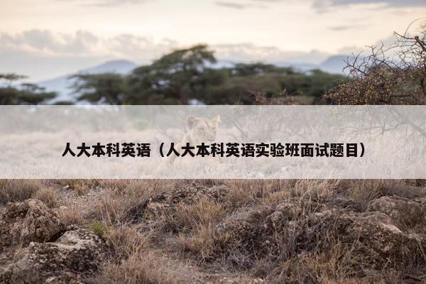 人大本科英语（人大本科英语实验班面试题目）