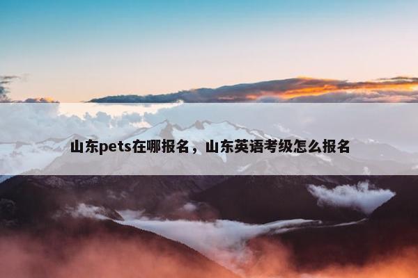 山东pets在哪报名，山东英语考级怎么报名