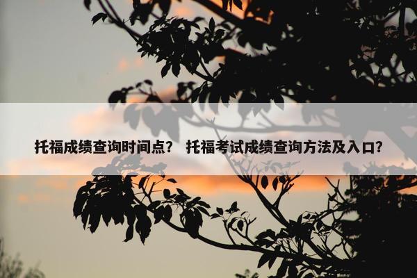 托福成绩查询时间点？ 托福考试成绩查询方法及入口？