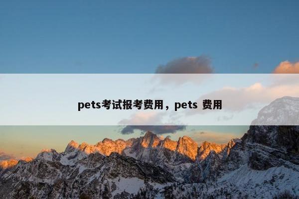 pets考试报考费用，pets 费用