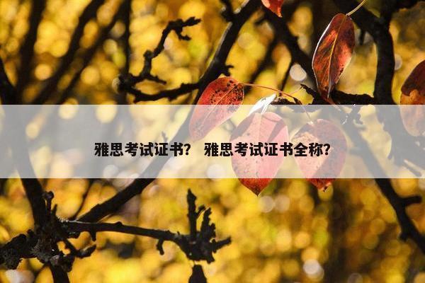 雅思考试证书？ 雅思考试证书全称？