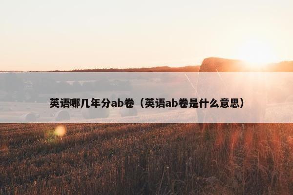 英语哪几年分ab卷（英语ab卷是什么意思）