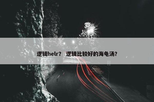 逻辑helr？ 逻辑比较好的海龟汤？