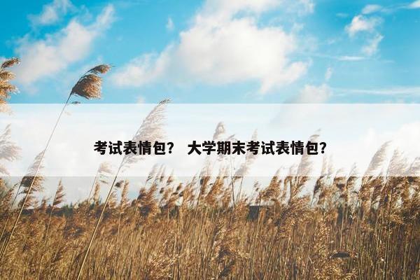 考试表情包？ 大学期末考试表情包？