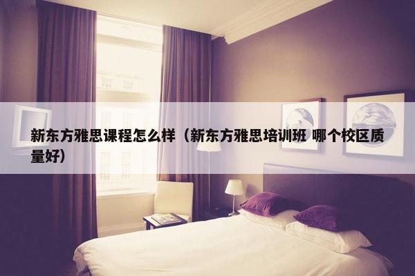 新东方雅思课程怎么样（新东方雅思培训班 哪个校区质量好）