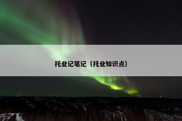 托业记笔记（托业知识点）