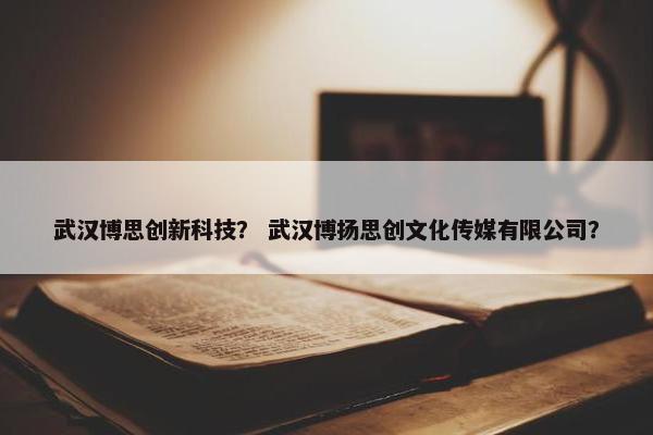 武汉博思创新科技？ 武汉博扬思创文化传媒有限公司？