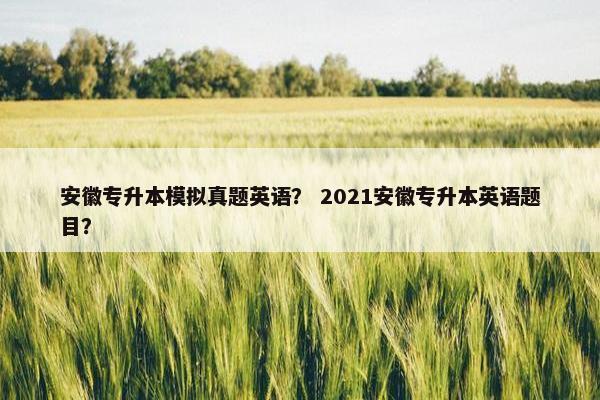 安徽专升本模拟真题英语？ 2021安徽专升本英语题目？