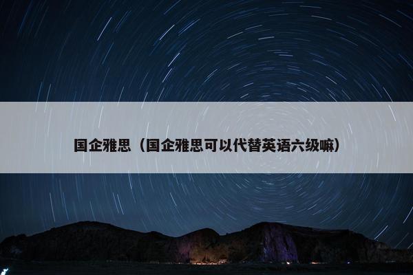 国企雅思（国企雅思可以代替英语六级嘛）
