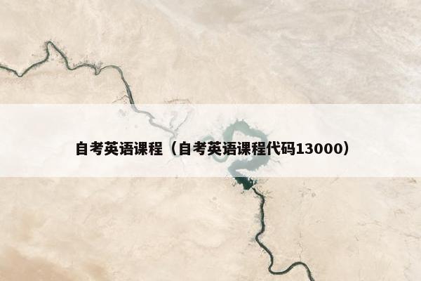 自考英语课程（自考英语课程代码13000）