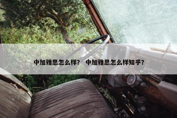中加雅思怎么样？ 中加雅思怎么样知乎？