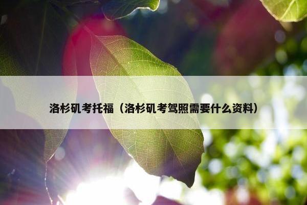 洛杉矶考托福（洛杉矶考驾照需要什么资料）