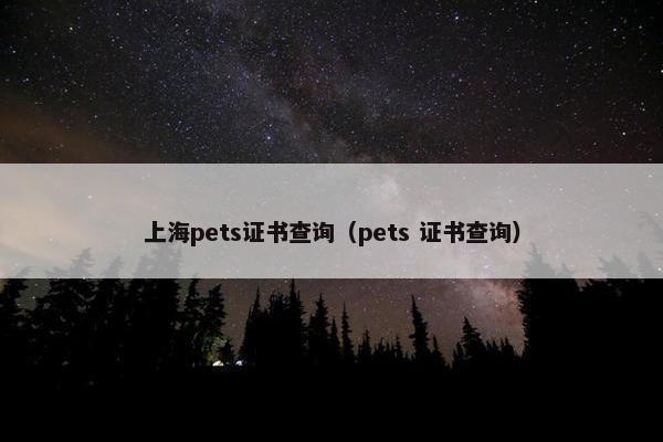 上海pets证书查询（pets 证书查询）