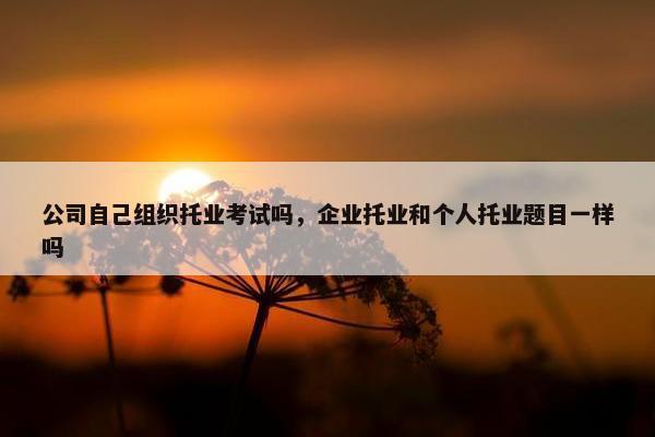 公司自己组织托业考试吗，企业托业和个人托业题目一样吗