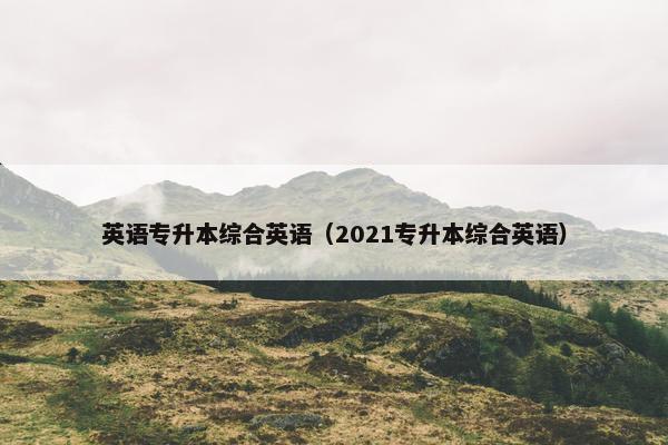英语专升本综合英语（2021专升本综合英语）