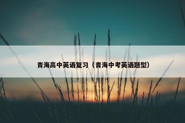 青海高中英语复习（青海中考英语题型）