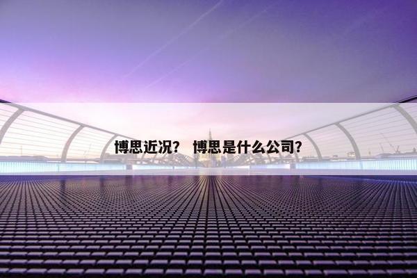 博思近况？ 博思是什么公司？