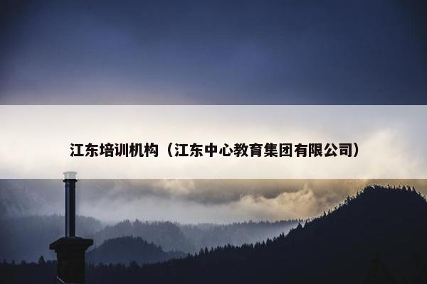 江东培训机构（江东中心教育集团有限公司）