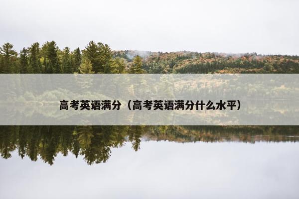 高考英语满分（高考英语满分什么水平）