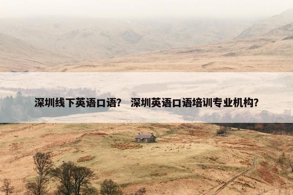 深圳线下英语口语？ 深圳英语口语培训专业机构？