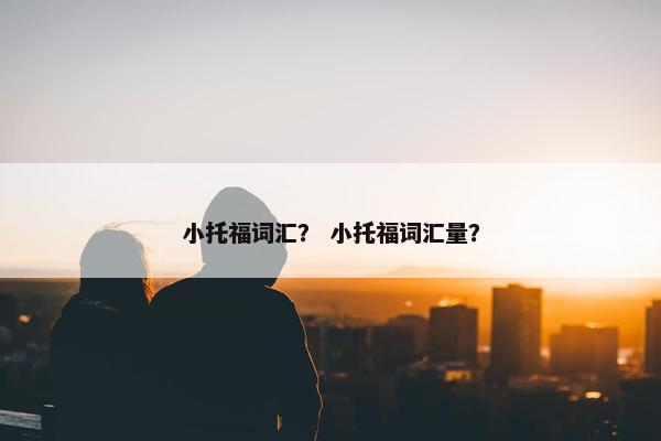 小托福词汇？ 小托福词汇量？