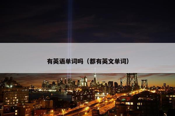 有英语单词吗（都有英文单词）