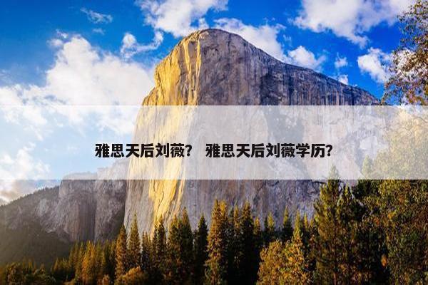 雅思天后刘薇？ 雅思天后刘薇学历？
