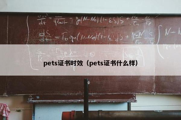 pets证书时效（pets证书什么样）