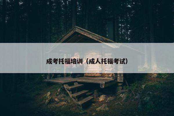 成考托福培训（成人托福考试）