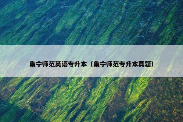 集宁师范英语专升本（集宁师范专升本真题）