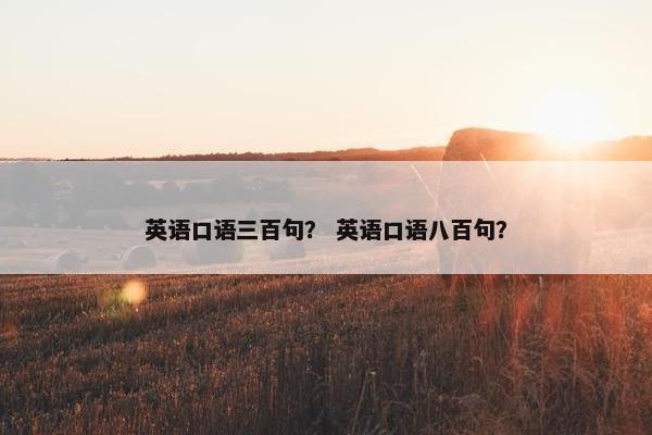 英语口语三百句？ 英语口语八百句？