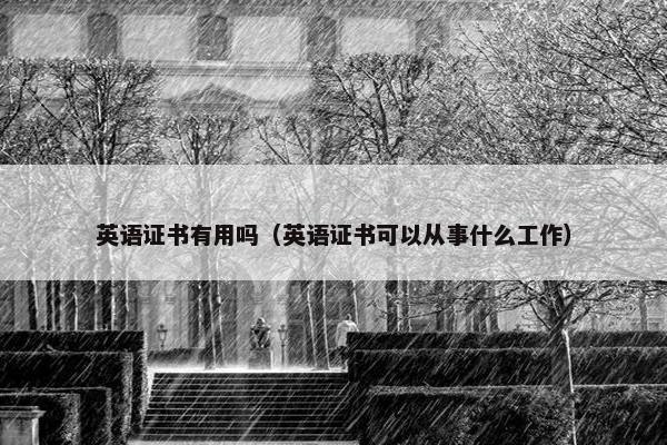 英语证书有用吗（英语证书可以从事什么工作）