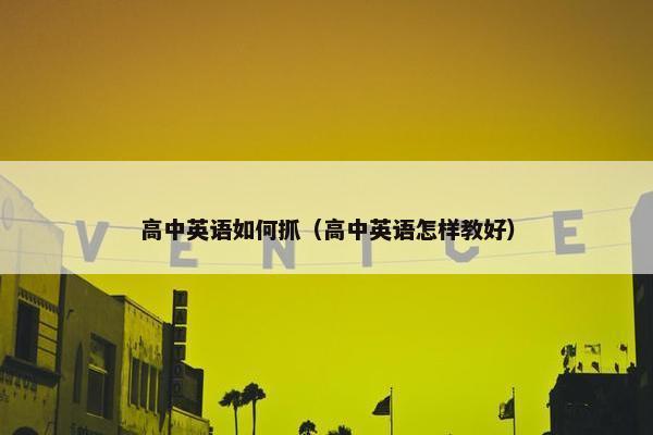 高中英语如何抓（高中英语怎样教好）