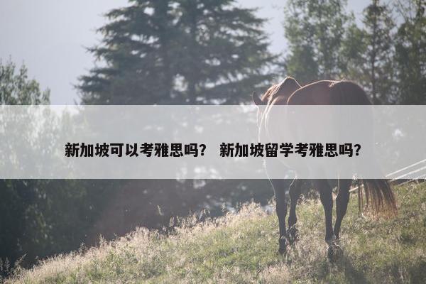 新加坡可以考雅思吗？ 新加坡留学考雅思吗？