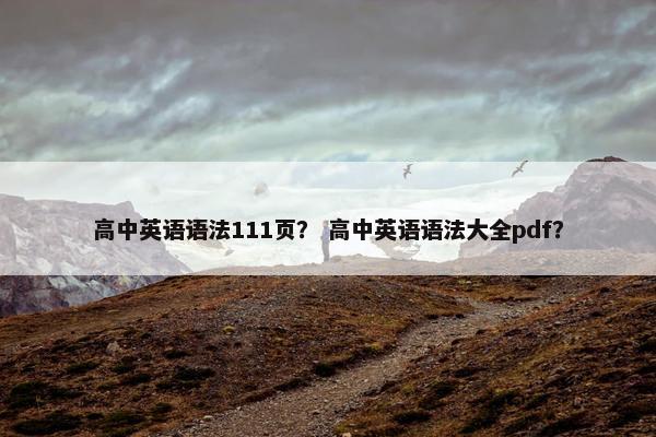 高中英语语法111页？ 高中英语语法大全pdf？