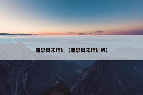 雅思周末培训（雅思周末培训班）