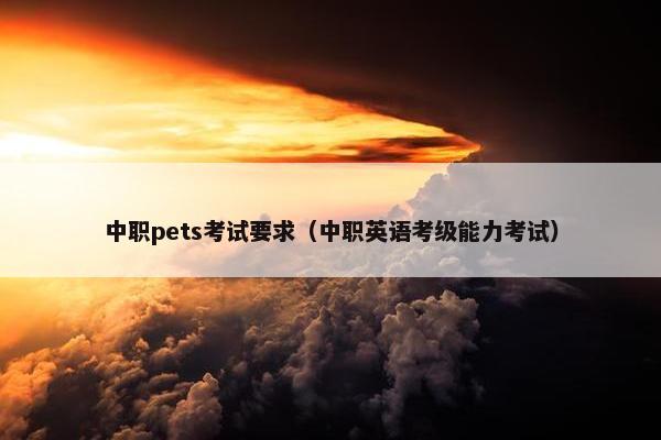 中职pets考试要求（中职英语考级能力考试）