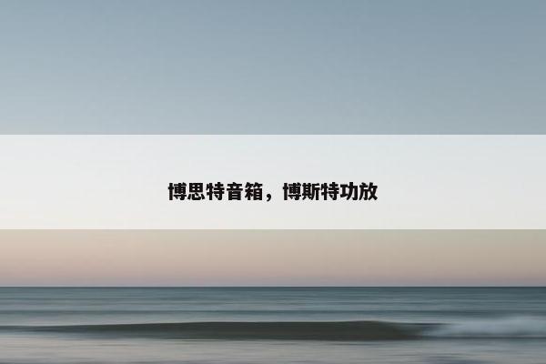 博思特音箱，博斯特功放