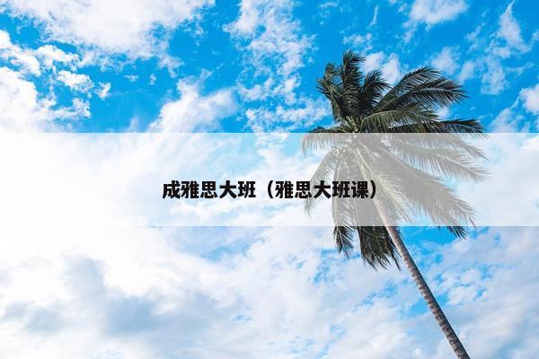 成雅思大班（雅思大班课）