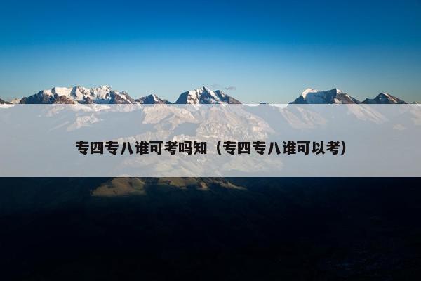 专四专八谁可考吗知（专四专八谁可以考）