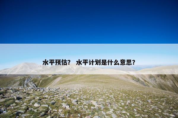 水平预估？ 水平计划是什么意思？