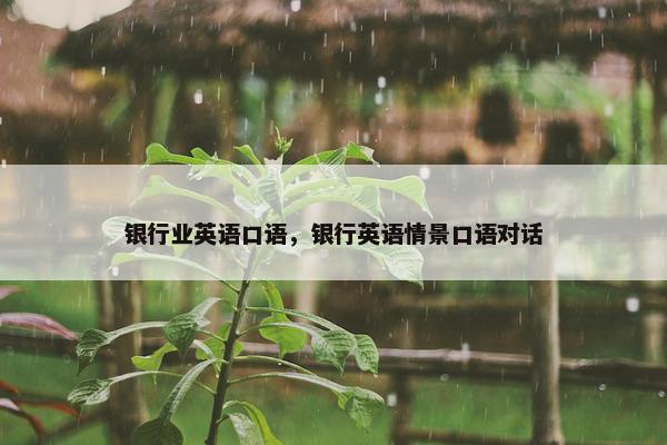 银行业英语口语，银行英语情景口语对话