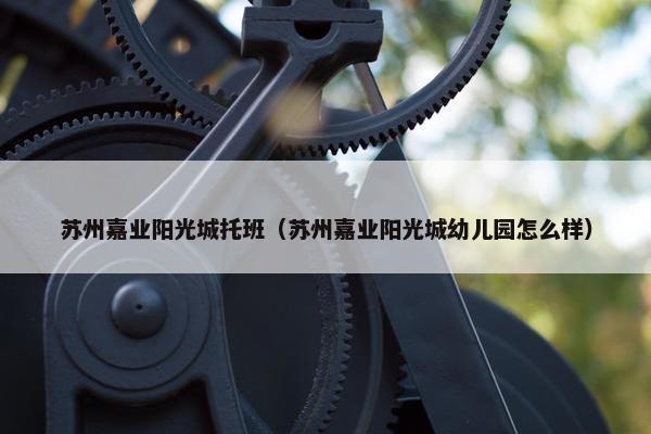 苏州嘉业阳光城托班（苏州嘉业阳光城幼儿园怎么样）