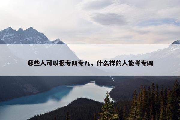 哪些人可以报专四专八，什么样的人能考专四