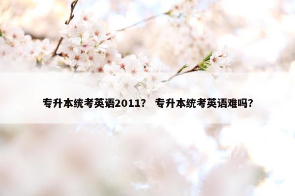 专升本统考英语2011？ 专升本统考英语难吗？