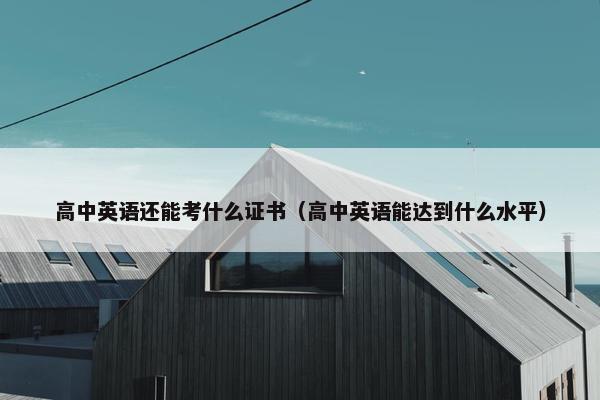 高中英语还能考什么证书（高中英语能达到什么水平）