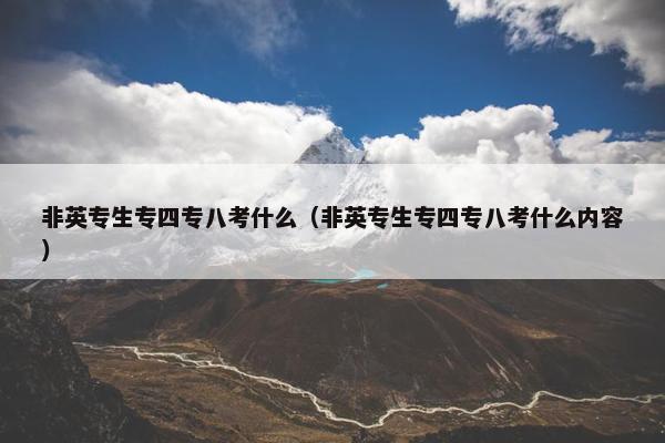 非英专生专四专八考什么（非英专生专四专八考什么内容）